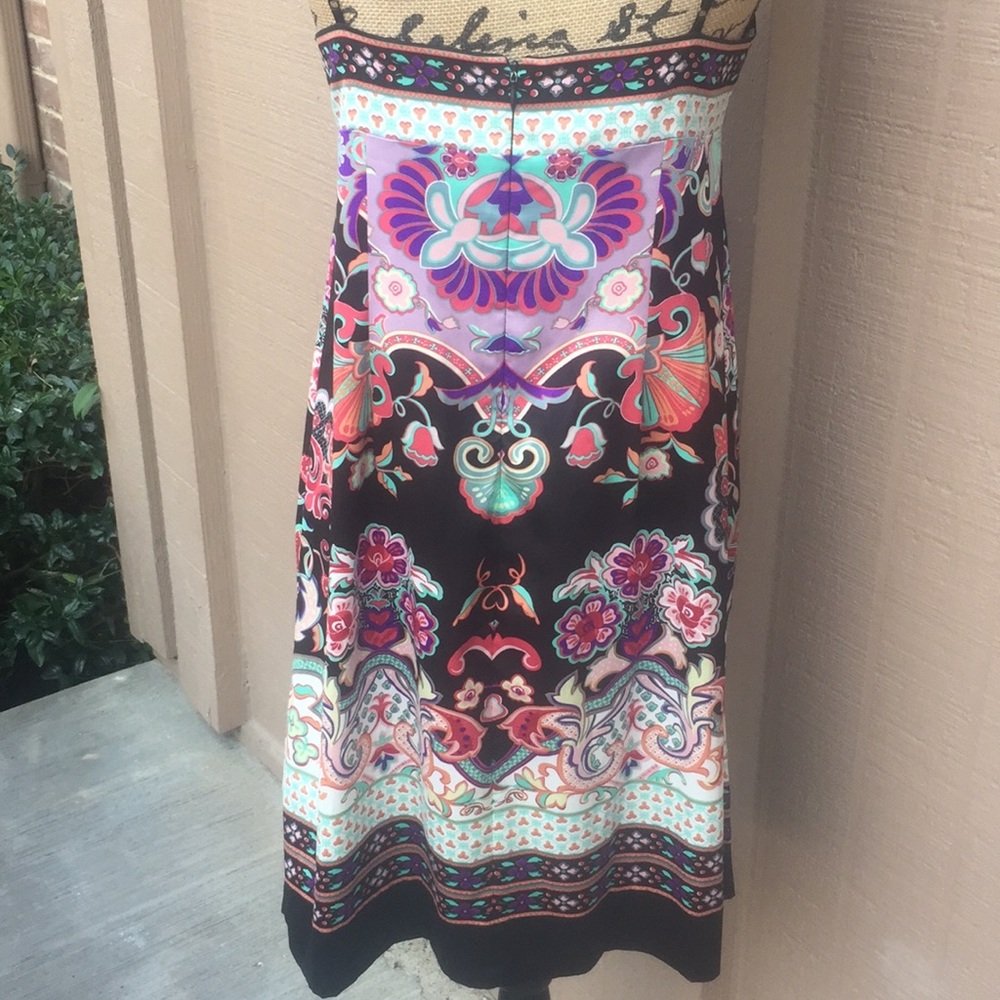 Silky Colorful Sleeveless Dress Sz 10 Dressbarn - Picture 9 of 17